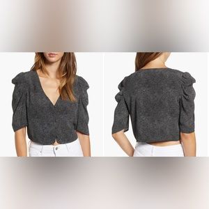 Leith Blouson Sleeve Crop Top